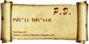 Páli Dávid névjegykártya